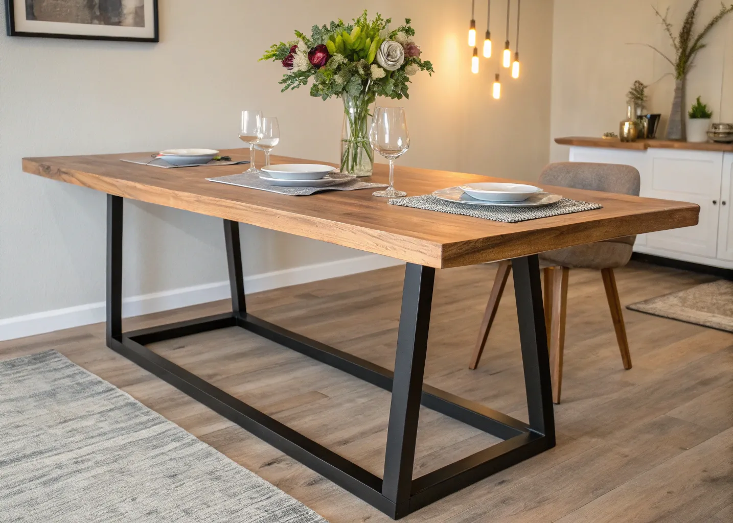 Custom dining table with modern design